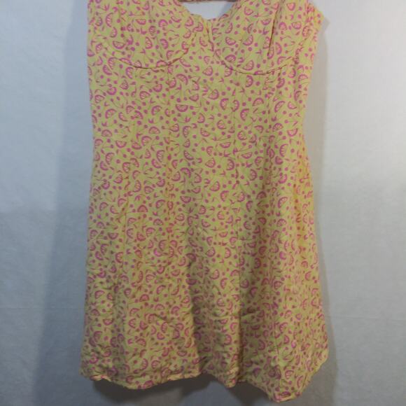 LA Hearts Pacsun Yellow Lemon & Cherry Summer Mini Dress Size L - Picture 4 of 8